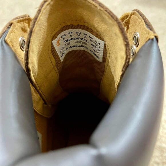 Timberland Women's Carnaby Cool 6-Inch Lace-Up Boots Wheat, Size 8 (New) - Picture 9 of 16